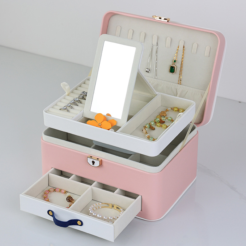 Stock Jewelry organizer box with cartoon pattern